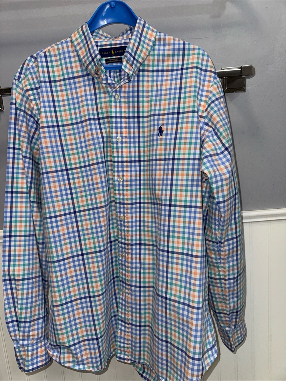 Ralph Lauren Multicolor Plaid Button-Down Shirt - Blue Green Orange